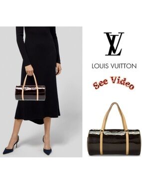 ⚜️ LOUIS VUITTON LV Vernis Monogram Bedford Calfskin Patent Leather in Amarante